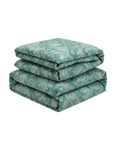 Everett Teal Reversible Damask Comforter Set (synthetic illustration; no displayed measurements)