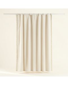 Briar Dell Shower Curtain Hanging Flat From A Plain Rod - Ivory (synthetic illustration; no displayed measurements)
