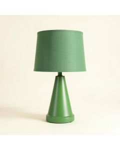 Slate Crest Table Lamp With A Plain Fabric Shade - Green (synthetic illustration; no displayed measurements)