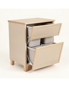Briar Crest Freestanding Pull-Out Hamper Cabinet - Beige (synthetic illustration; no displayed measurements)