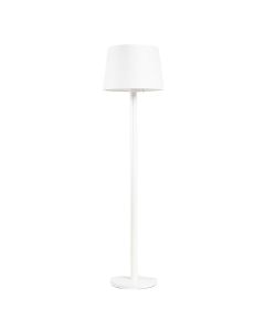 Vale Arc Floor Lamp With A Plain Fabric Shade - White