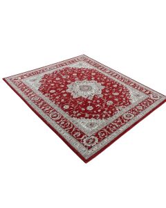 Regner Power Loom Red/Light Gray Rug