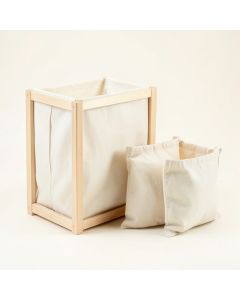 Spruce Crest Laundry Sorting Station With Plain Removable Bags - Ivory (synthetic illustration; no displayed measurements)