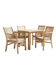 Modurn Teak Stackable Dining Armchair Set Of Four
