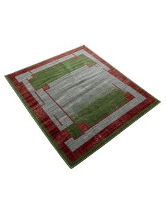 Green/Red/Gray Area Rug (synthetic illustration; no displayed measurements)