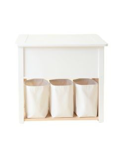 Field Crossing Laundry Sorting Station With Plain Removable Bags - White