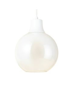 7 '' H Glass Sphere Pendant Shade ( Clip On ) In White (synthetic illustration; no displayed measurements)