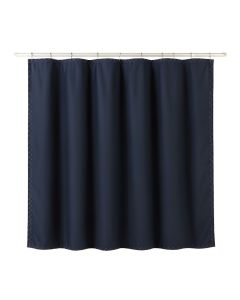 Clay Dell Shower Curtain Hanging Flat From A Plain Rod - Navy (synthetic illustration; no displayed measurements)