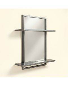 Industrial With Shelves Wall Mirror (synthetic illustration; no displayed measurements)