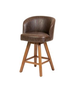 Ludowici Swivel Wood Bar 29 '' Height Pub Chair Seat Barstool (synthetic illustration; no displayed measurements)