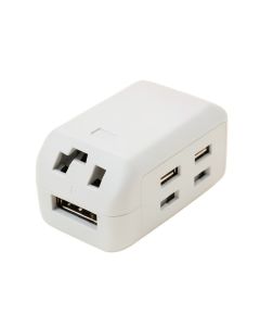 Huntkey Smc407 Surge Protector Extension Cord Outlet W/ 4 Ac Plugs & 3 Usb Ports