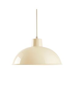 Sage Arc Pendant Light Suspended From One Plain Cable - Cream