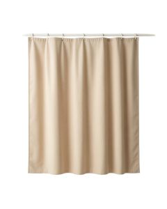 Brook Bridge Shower Curtain Hanging Flat From A Plain Rod - Beige (synthetic illustration; no displayed measurements)