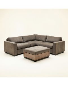 Agenor 142 '' Wide Microfiber/Microsuede Left Hand Facing Modular Sectional With Ottoman (synthetic illustration; no displayed measurements)