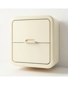 Dune Crest Wall-Mounted Laundry Cabinet - Cream (synthetic illustration; no displayed measurements)