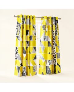 Blaris Yellow And White Window Curtains (synthetic illustration; no displayed measurements)