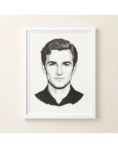 Barak Icon Etched Portrait By Neil Shigley - Graphic Art Print (synthetic illustration; no displayed measurements)