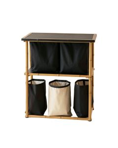Birch Dale Laundry Sorting Station With Plain Removable Bags - Black