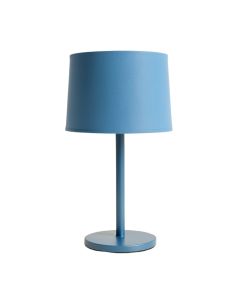 Birch Branch Table Lamp With A Plain Fabric Shade - Blue