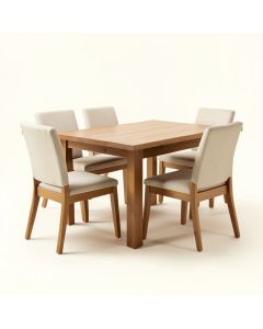 Hodur Butterfly Leaf Rubberwood Solid Wood Dining Set (synthetic illustration; no displayed measurements)