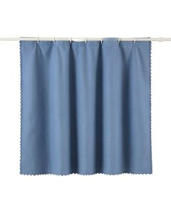 Birch Edge Shower Curtain Hanging Flat From A Plain Rod - Blue (synthetic illustration; no displayed measurements)