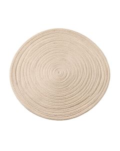 Aradia Braided Cotton Beige Area Rug