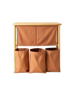 Harbor Bridge Laundry Sorting Station With Plain Removable Bags - Terracotta (synthetic illustration; no displayed measurements)