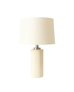 Slate Bridge Table Lamp With A Plain Fabric Shade - Cream