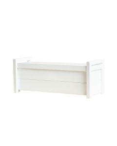 Hazel Crossing Narrow Outdoor Storage Bench - White