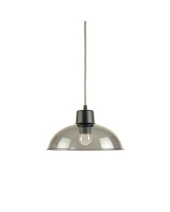 Alder Bend Pendant Light Suspended From One Plain Cable - Gray