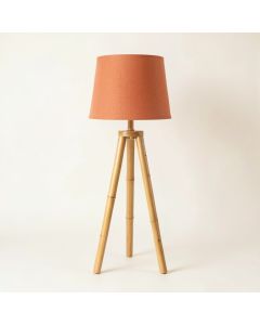 Moss Canyon Floor Lamp With A Plain Fabric Shade - Terracotta (synthetic illustration; no displayed measurements)