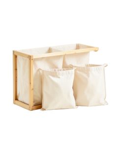 Ridge Dale Laundry Sorting Station With Plain Removable Bags - Ivory
