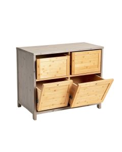 Clay Bluff Freestanding Pull-Out Hamper Cabinet - Gray