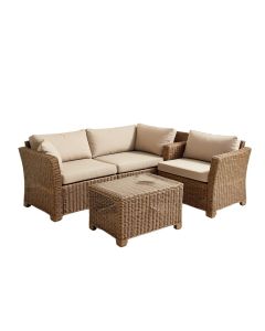 Angye Patio Furniture 3 Piece Rattan Seating Group With Cushions
