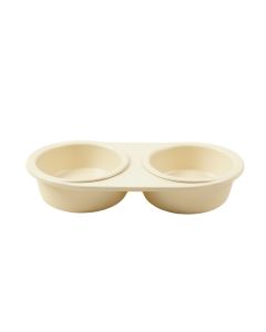 Juniper Dale Pet Feeding Stand With Two Plain Empty Bowls - Ivory (synthetic illustration; no displayed measurements)