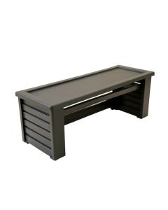 Shore Arc Narrow Outdoor Storage Bench - Black (synthetic illustration; no displayed measurements)