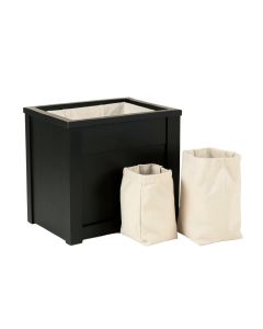 Heath Dale Laundry Sorting Station With Plain Removable Bags - Black