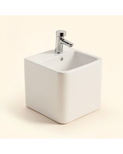 Claire 24 '' Tall Ceramic Rectangular Console Bathroom Sink With Overflow (synthetic illustration; no displayed measurements)