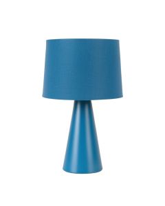 Spruce Crest Table Lamp With A Plain Fabric Shade - Blue