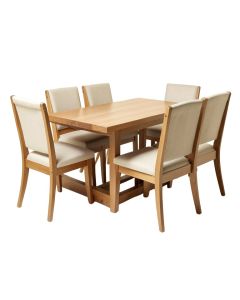 Ayeh 5 - Piece Rubberwood Solid Wood Dining Set