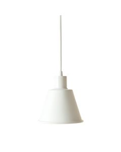 Stone Bend Pendant Light Suspended From One Plain Cable - White (synthetic illustration; no displayed measurements)