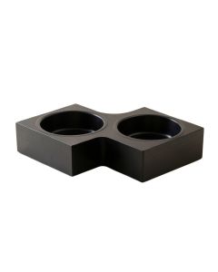 Elm Edge Pet Feeding Stand With Two Plain Empty Bowls - Black