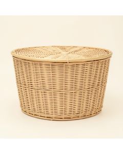 Oval Double Wicker Laundry Hamper (synthetic illustration; no displayed measurements)