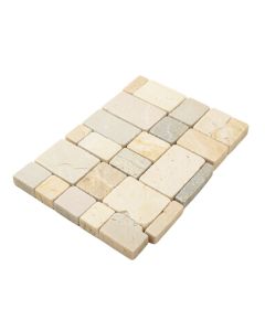 Blocki Interlocking Random Sized Natural Stone/Glass Mosaic Tile