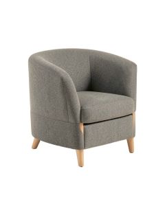 Grundy 42.9 '' Wide Polyester Swivel Barrel Chair (synthetic illustration; no displayed measurements)