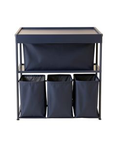 Ash Crossing Laundry Sorting Station With Plain Removable Bags - Navy