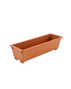Alder Canyon Empty Railing Planter With Integral Brackets - Terracotta (synthetic illustration; no displayed measurements)