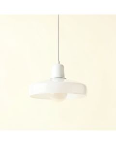 Linden Bluff Pendant Light Suspended From One Plain Cable - White (synthetic illustration; no displayed measurements)