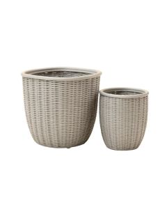 Heide 2 - Piece Polyrattan Cachepot Set