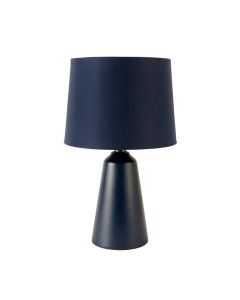 Ridge Brook Table Lamp With A Plain Fabric Shade - Navy